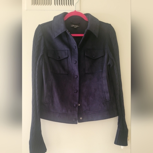 Charlie Women's suede Navy Jacket, XS - Picture 2 of 9